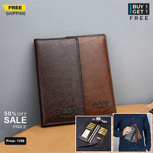 Jeep Leather Soft Wallet (Buy 1 Get 1 Free)