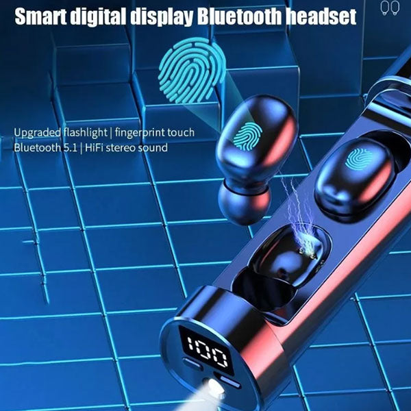 LED Digital Display With Mic Earbuds